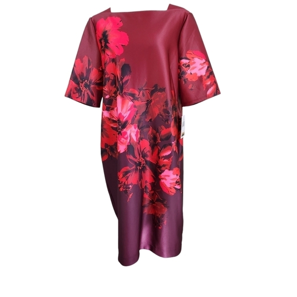NWT Julian Taylor Midi Cocktail Evening Dress, sz 16W - Picture 1 of 11